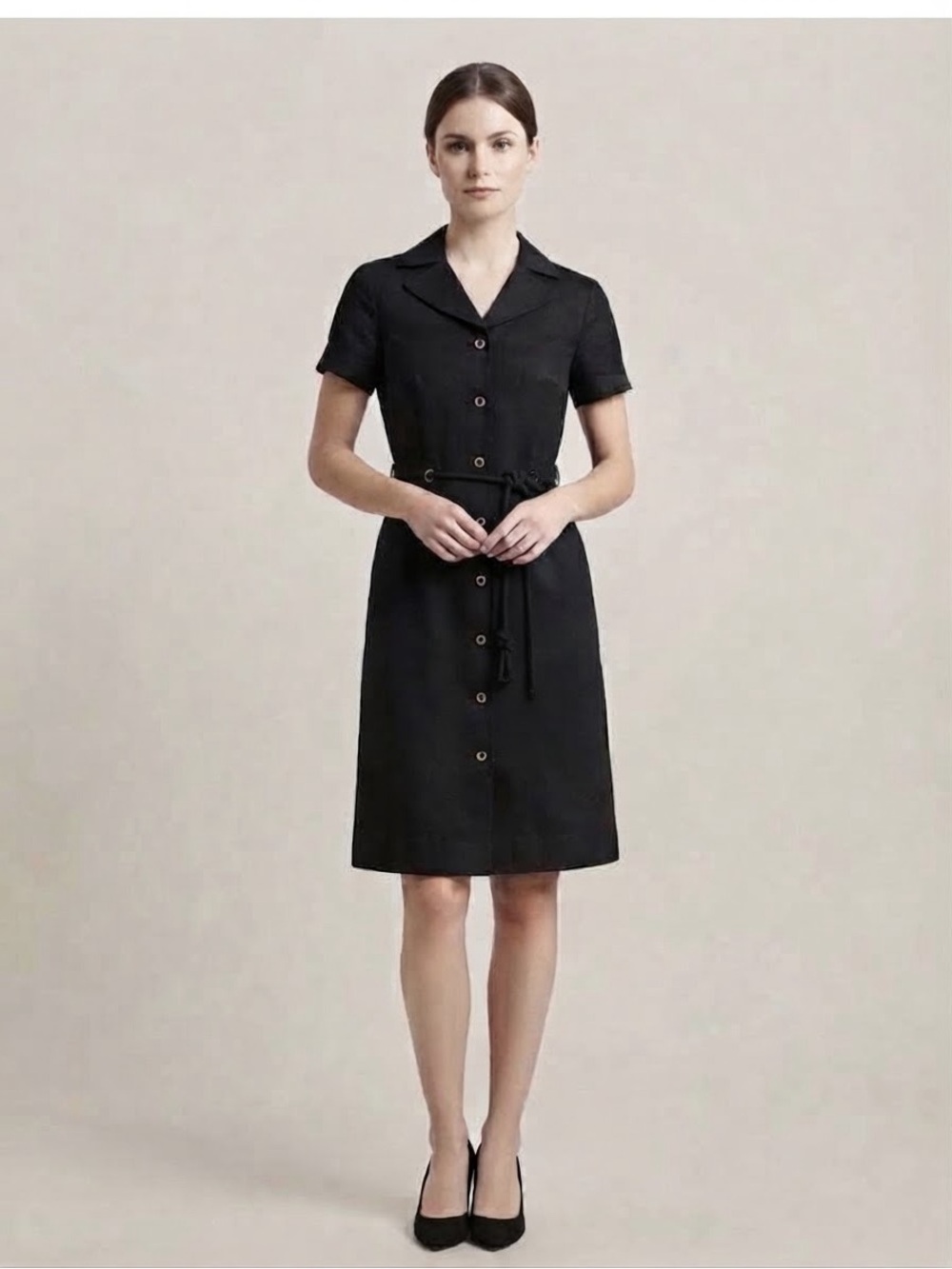 Alex Marie Black Midi Dress with Belt